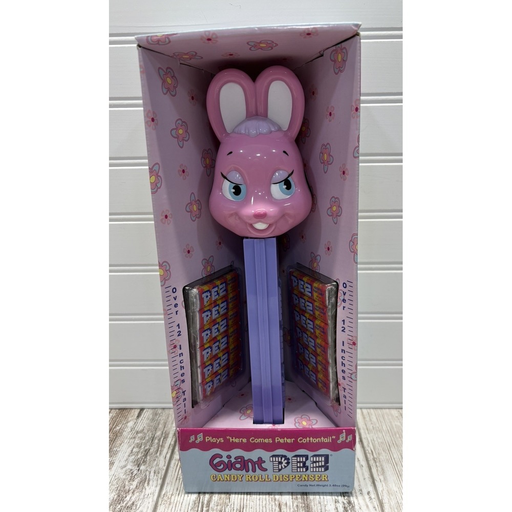 GIANT Pez Musical Bunny Candy Roll Dispenser 12" Tall
